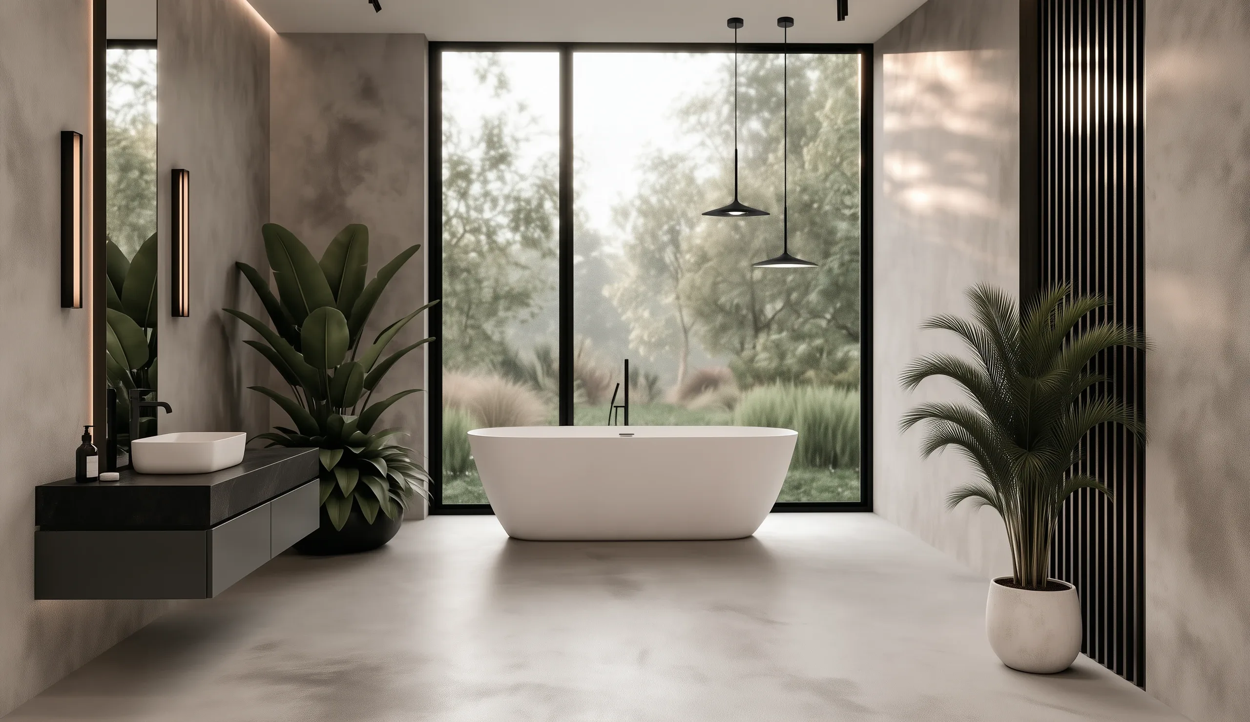 Concrete Minimalism — ŁAZIENKA MASTER Z WANNĄ