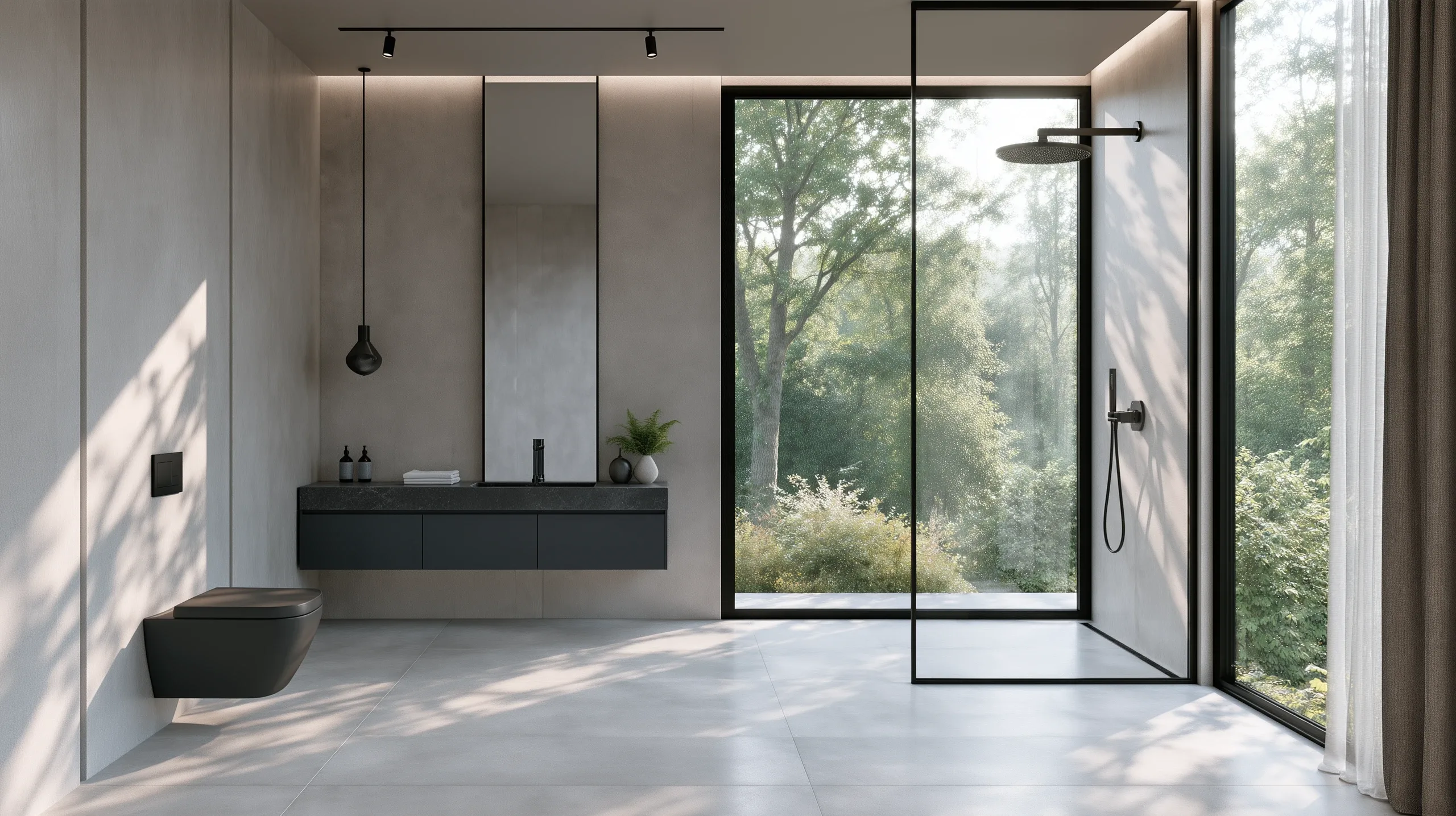 Concrete Minimalism — ŁAZIENKA Z PRYSZNICEM