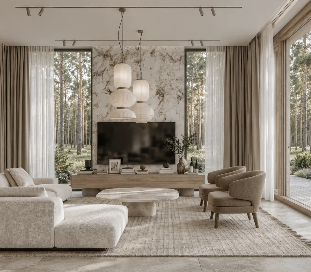 Organic Luxury — wizualizacja wnętrza