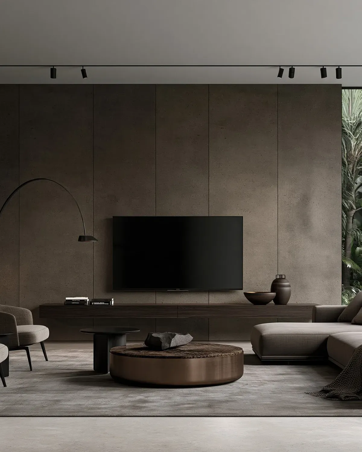 Salon w stylu Concrete Minimalism
